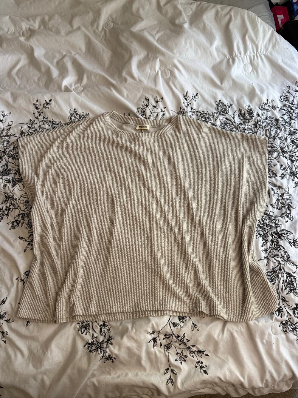 Blumin apparel Cream Blouse ribbed 3x boutique plus size top dressy